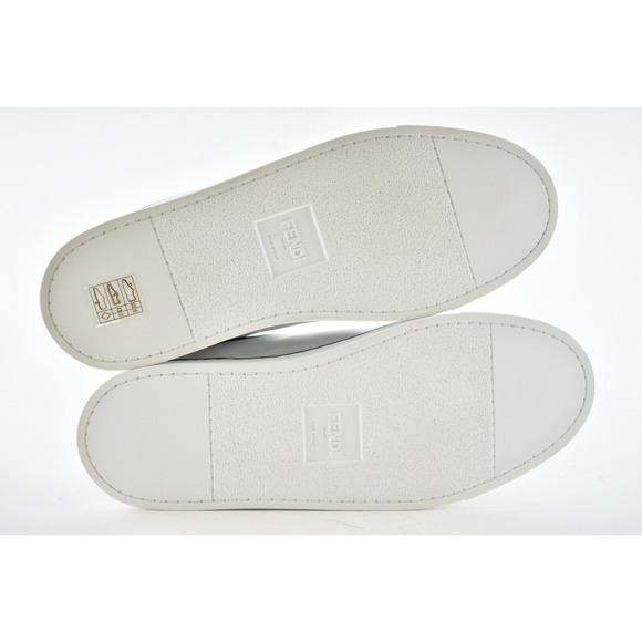 Fendi Joshua Vides Black White Leather Logo Low Top Slip On Trainer Sneaker 37 - Picture 11 of 11